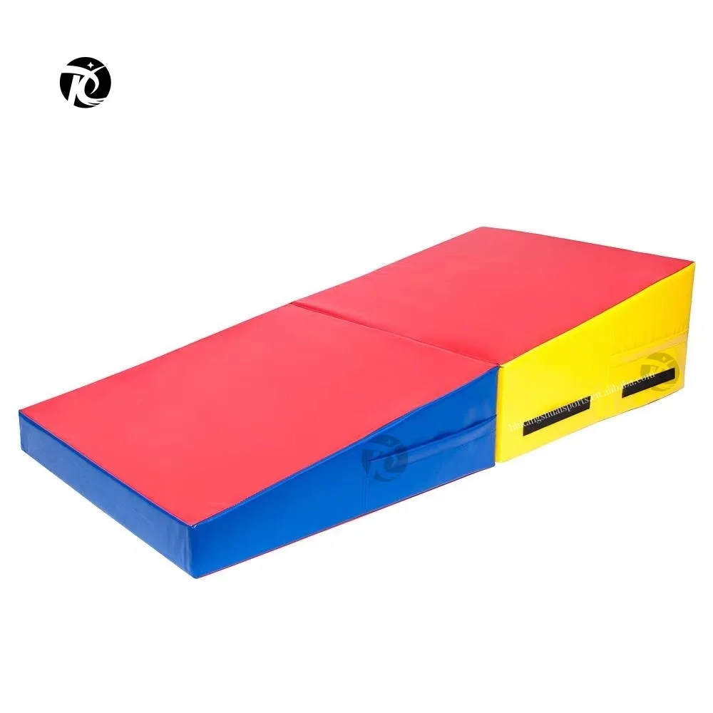 Factory direct sale preschool kids soft cheese skill gymnastics foam shapes incline mat for gymnastics practice