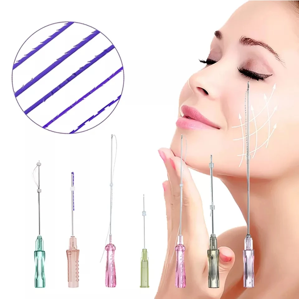 Strong Jawline Face Lift L Blunt Needle 18g 100mm Whale Teeth Cog Molding Pdo Thread