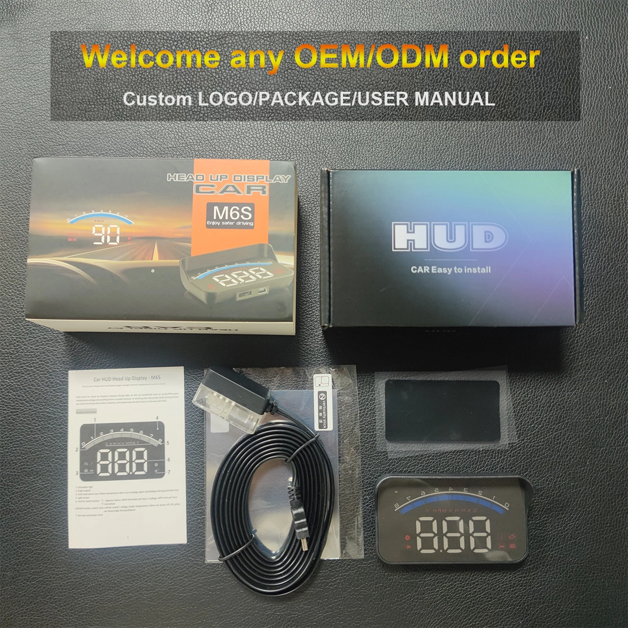 auto electronic OBD2 Windshield Gauge HUD Display car speedometer head up display M6s