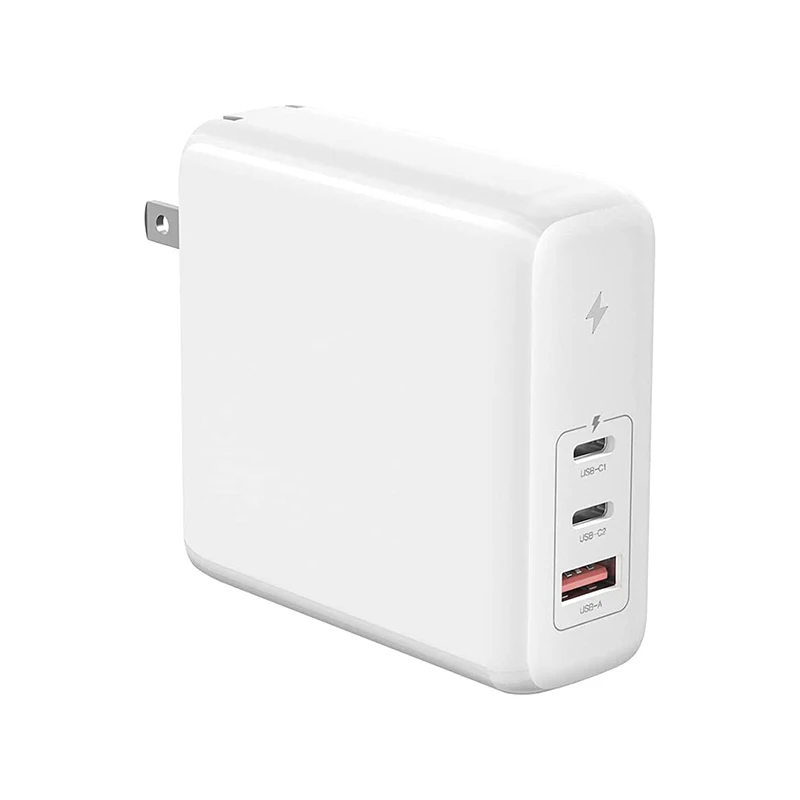 Gan PD3.0 100W 3- Port PD Wall Charger Quick Charging for IPhone Mac book Laptop Phone GAN Usb C Charger 100W