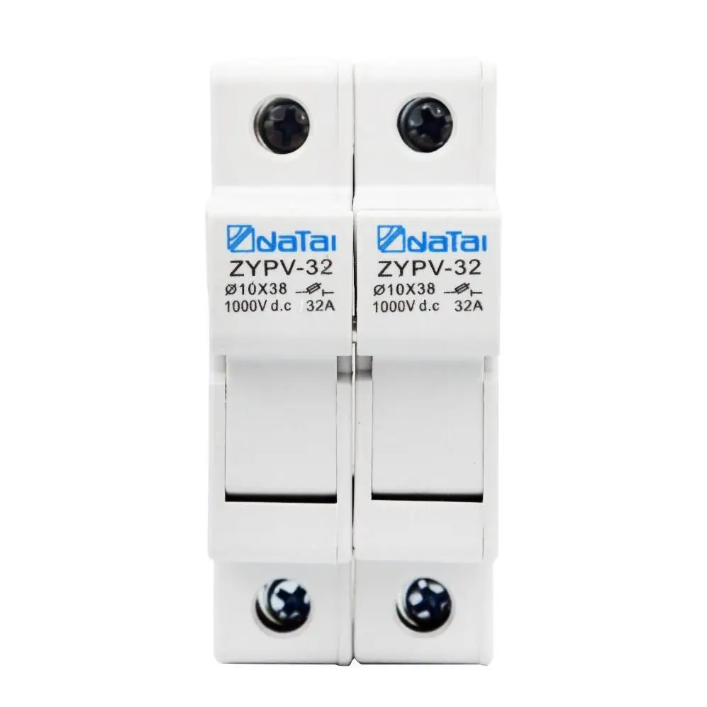 DATAI DC 2P 1000V Fuse Holder for Solar PV System Protection Fusible 10x38MM gPV PV Solar Fuse