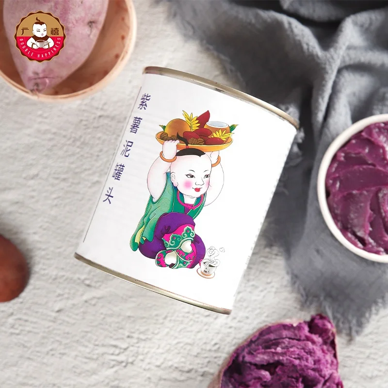 Factory Directly Double Happiness Canned Purple Sweet Potato Puree 0.9KG from Chinese