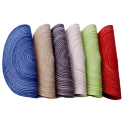 Modern Nordic Washable Hand Woven Ramie Cotton Round Heat Resistant Non-slip Placemats For Dining Table