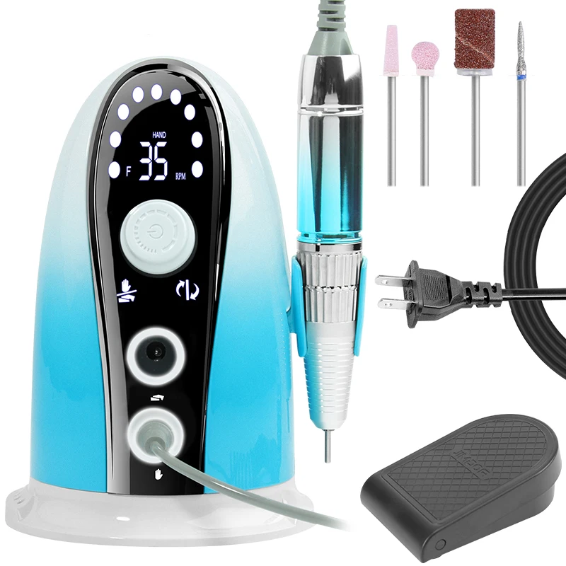 Cordless Rechargeable Nail Art Drill Tool Kit Set Acrylic Micro Nails Drill Manicure 35000Rpm Portable