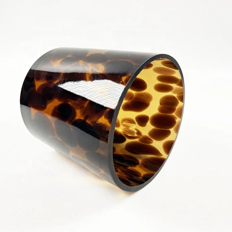 empty leopard spotted glass candle jars  candle containers for home decoration fragrant l candle jar