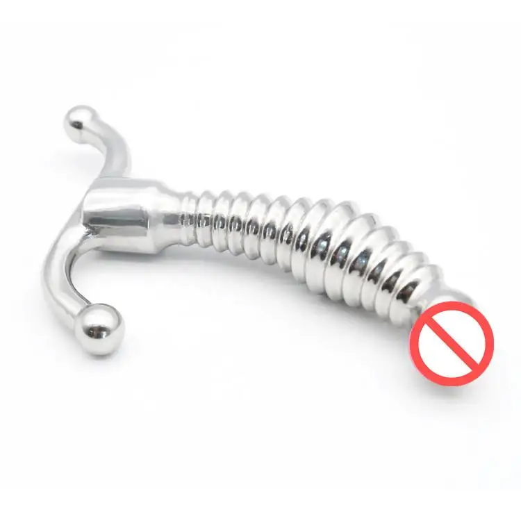 Ninghao Stainless Steel Vaginal Anal Dildo Butt Plug Massager Rod with Screw Thread Masturbation Toys for Anus Play