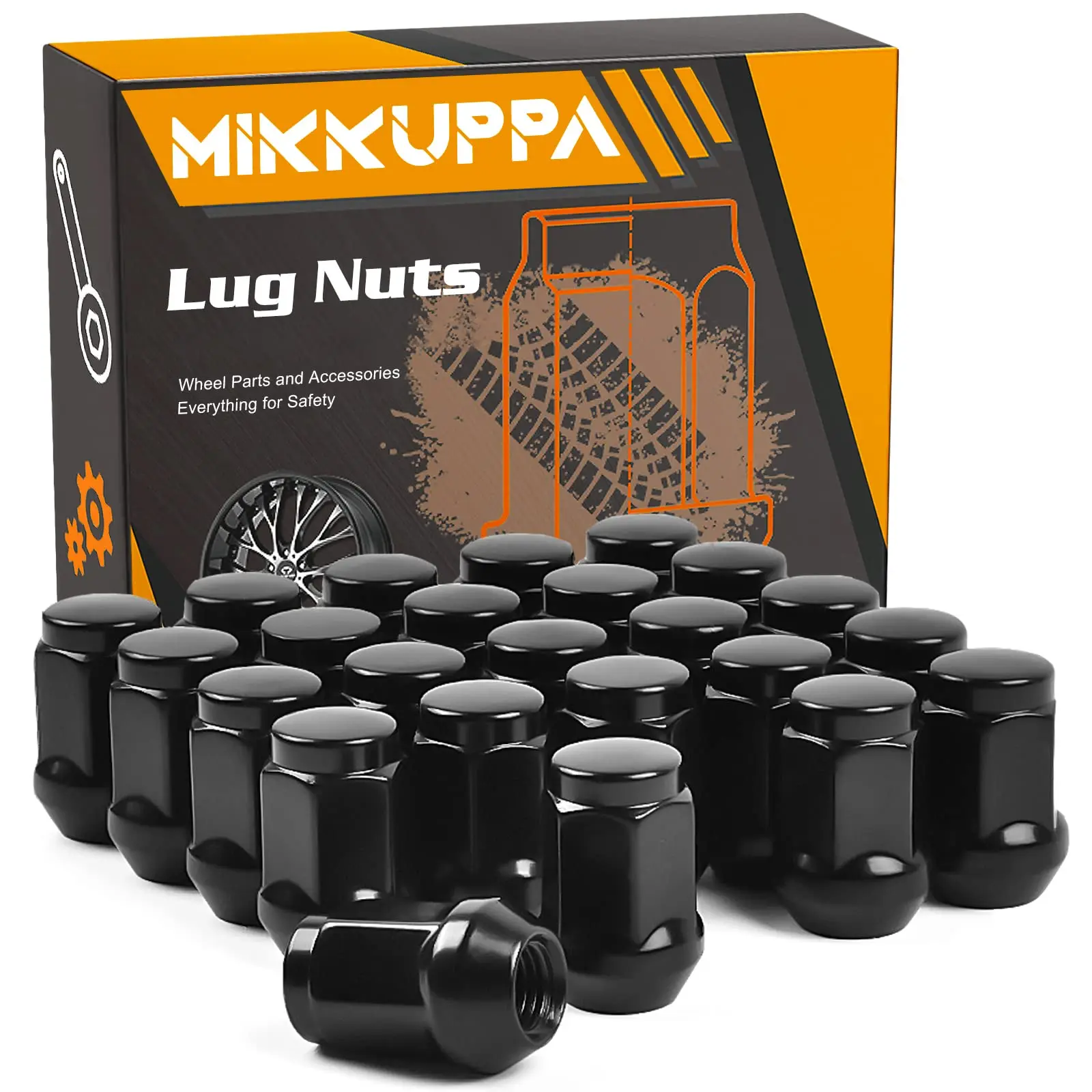 MIKKUPPA 24 шт. M12x1.5 гайки для наконечников, черные закрытые гайки