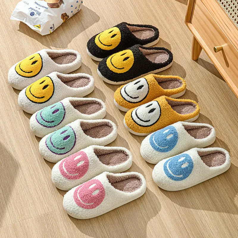 Custom winter home plush cotton highest quality in the market cookie Christmas Halloween slippers for women men