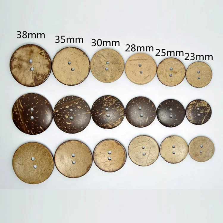 Factory Export Round Flatback 2 Holes Natural Coconut Buttons For Clothes