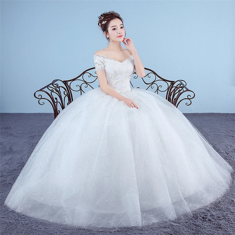 Bride Adult Ceremony One Shoulder Korean Style Custom Size Floor Length 2021 Wedding Dress Lace Red Wedding Dresses