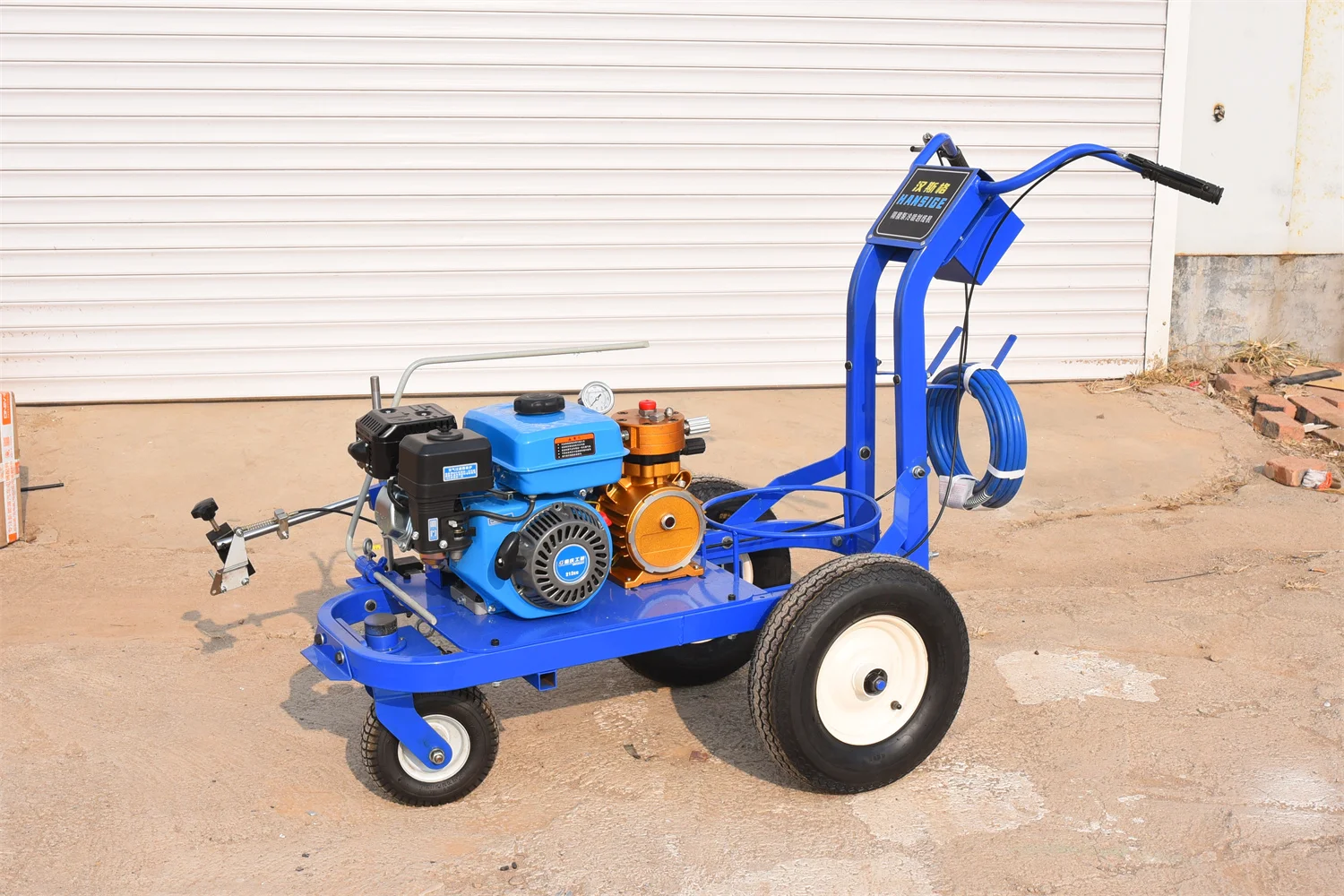 Plastic runway lineation equipment cold spray road marking machine hand push spray line machinery