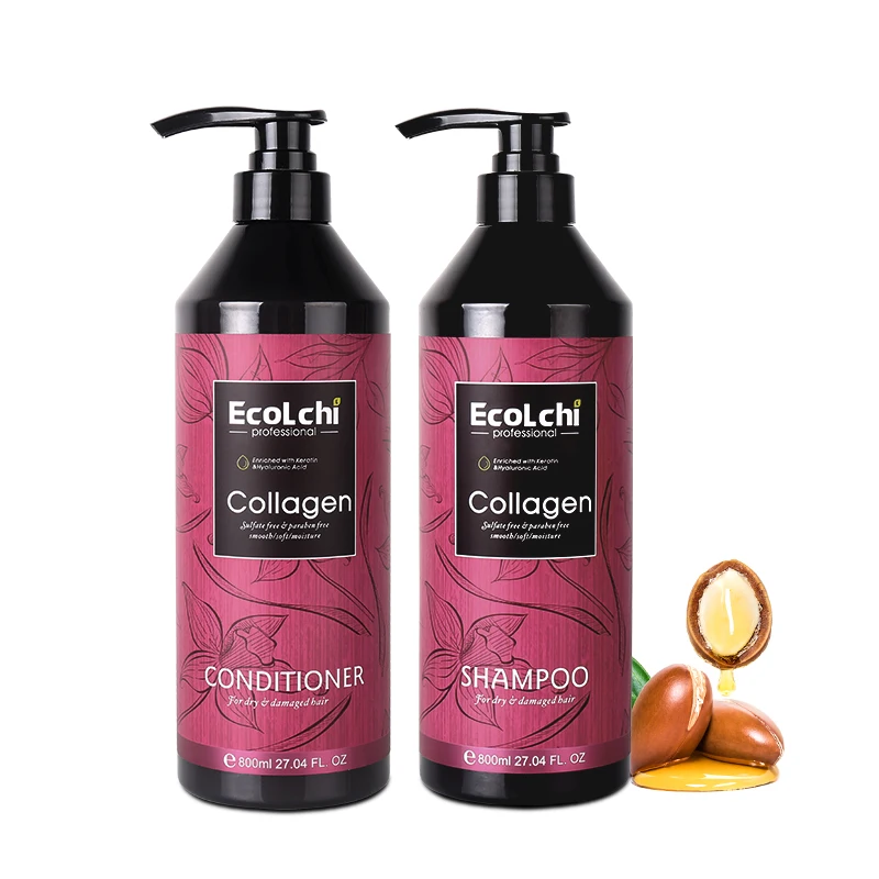 Ecolchi Collagen treatment shampoo and conditioner set repair dry damaged hair treatment 800ml