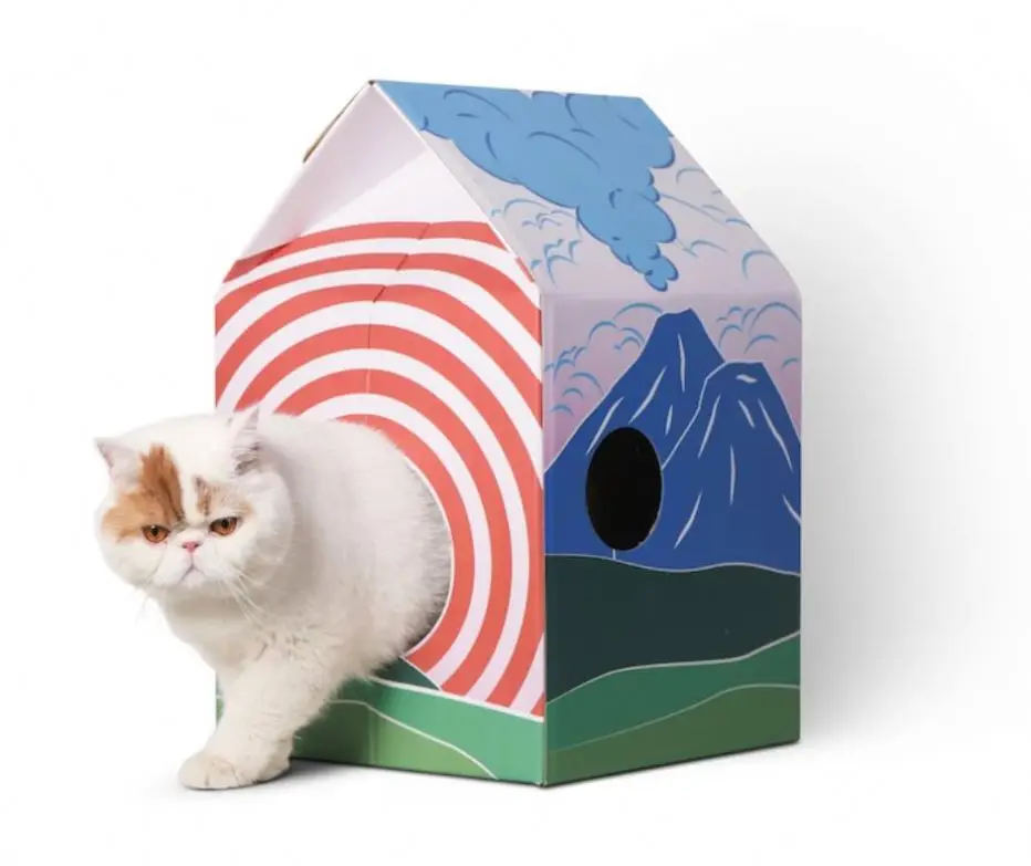 Corrugated Paper Cat House Wear-resisting Claw Grinding Pet Toy Cat Scratcher Scratching Board Lounge For Climbing