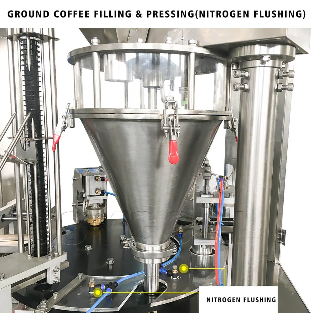  automatic rotary coffee capsule filling sealing machine