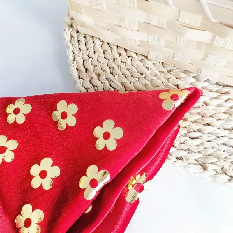 2023 Wholesale korean velvet gilding printed fabric for clothing