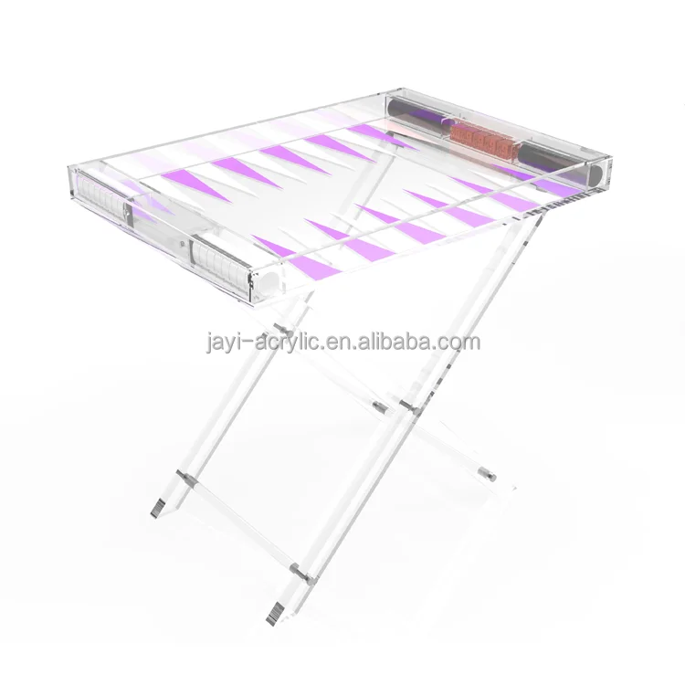 JAYI Custom Folding Acrylic Backgammon Game Table Set