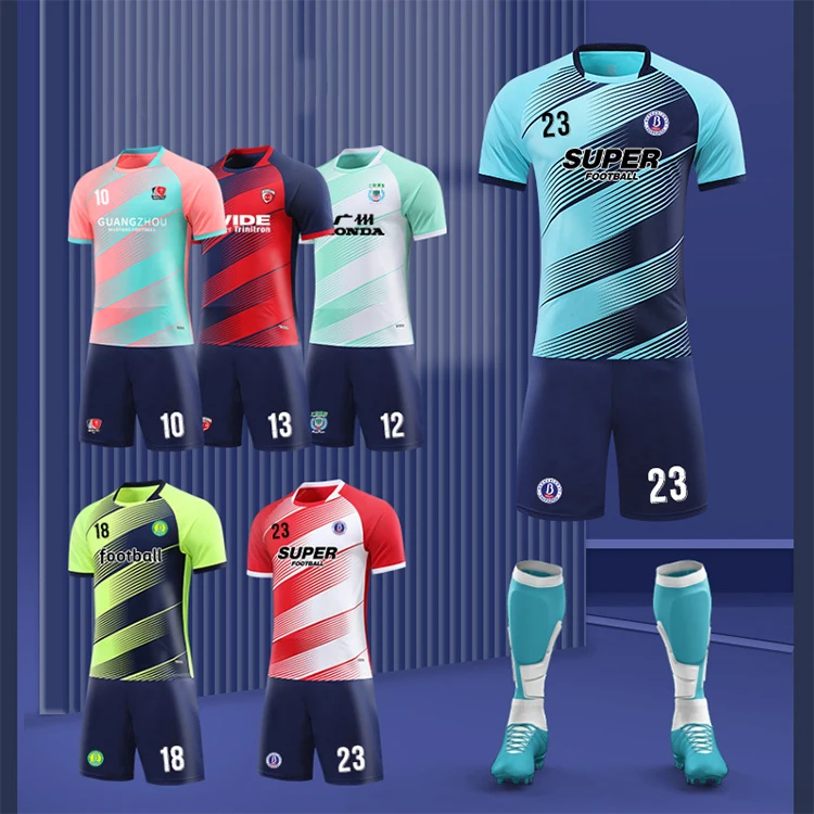 Custom Printing Logo Quick Dry Sublimation Soccer Team Jersey Football Uniform Cheap Men Soccer Jersey Set