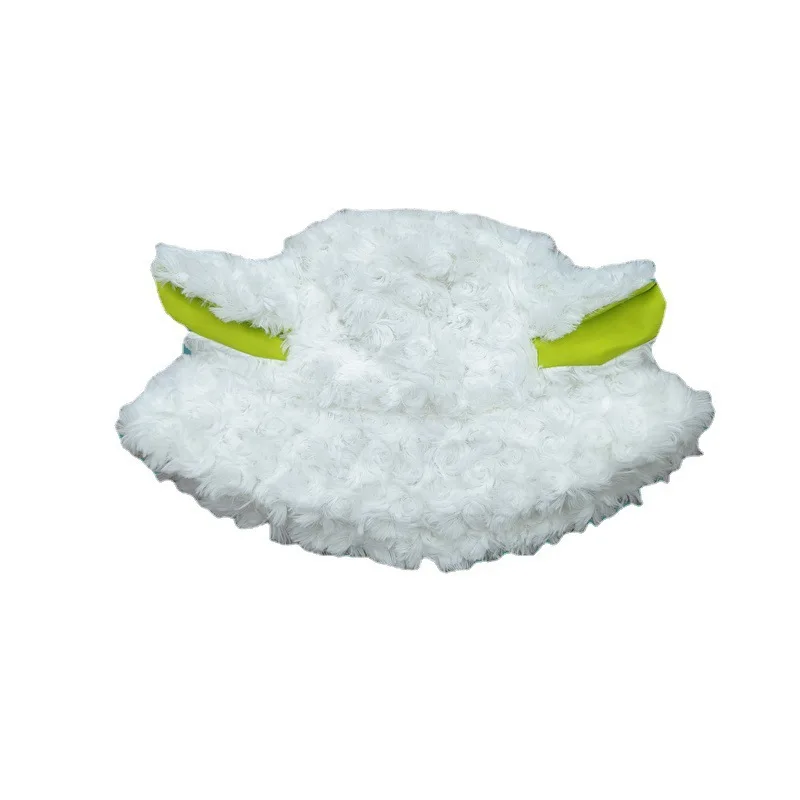 Fashion Women Plush Cute Faux Fur Sheep Ear Lamb Bucket Hat Female Winter Warm Ear Protection Fisherman Hat