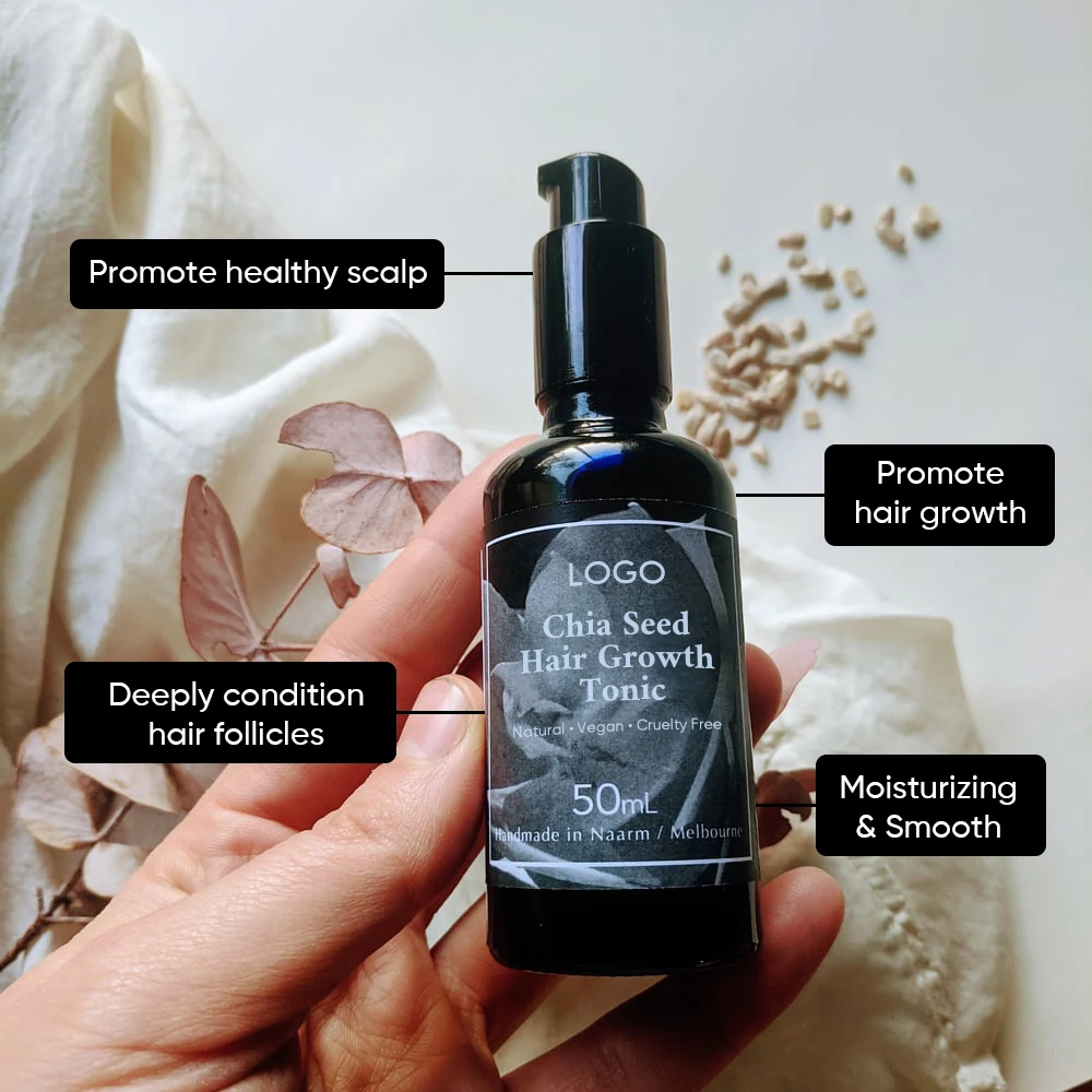 Oem Odm Natural Chia Seed Oil Stimulate Follicles Hair Loss Prevention Women And Men Regrowth Hair Tonic For Men Hair Growth