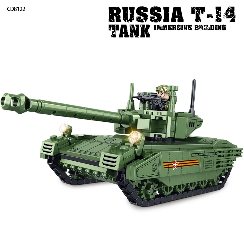 Survival War Russia T-14 Armata Main Battle Tank Ww2 Army DIY Toy Military Tank Building Blocks Bricks BazaarSoldiers