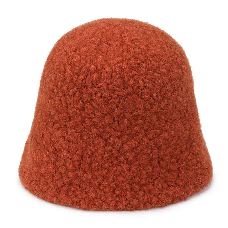 Autumn Winter Plain Fashion Rex Rabbit Fur Fuzzy Luxury Outdoor Warm Comfortable Smooth Daily Wear Colorful Unisex  Bucket Hat