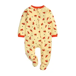 Spring Clothes Autumn Footed Romper Print Unisex Baby Rompers Baby item With OEM Logo