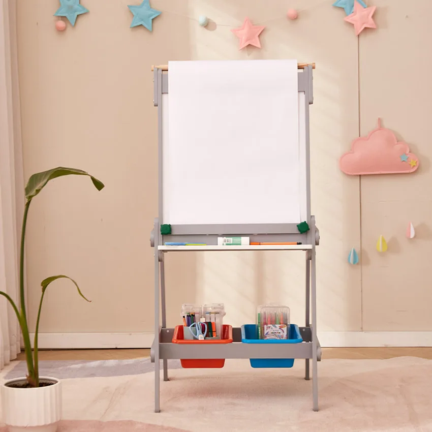 Wooden Art Easel Kids Easel with Chalkboard wood Easel for children
