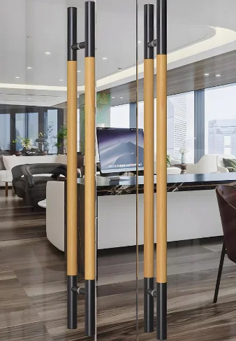 Luxury Contemporary Handle Wooden Door Pull Push Entry Front Door Handles Bespoke Color Long Square Glass Door Handle