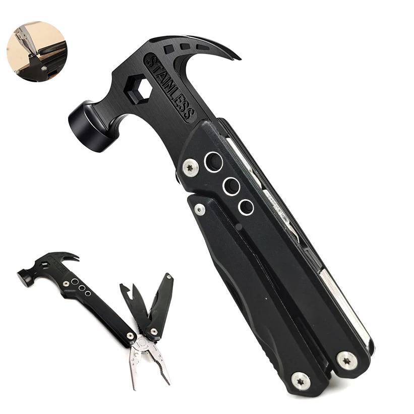 Multitool Hammer Folding Survival Tool 12 in 1 All One Multi Mini Small Gadget Car Multifunctional Stainless Pliers Knife