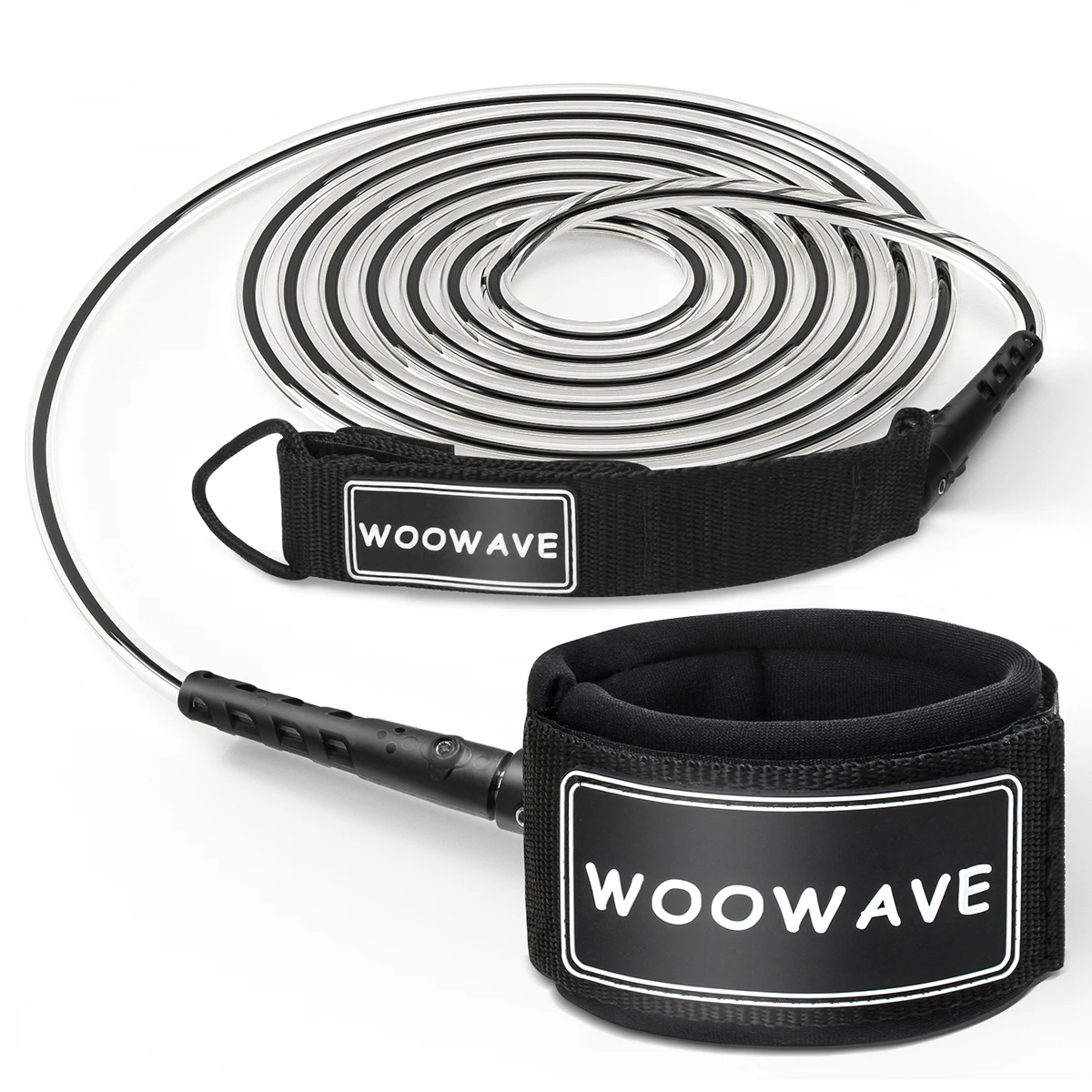 WOOWAVE Custom Logo/Color Strong Flexible Swivel And Ankle Cuff Surf Leash Rope SUP Straight Leash for Surfboard