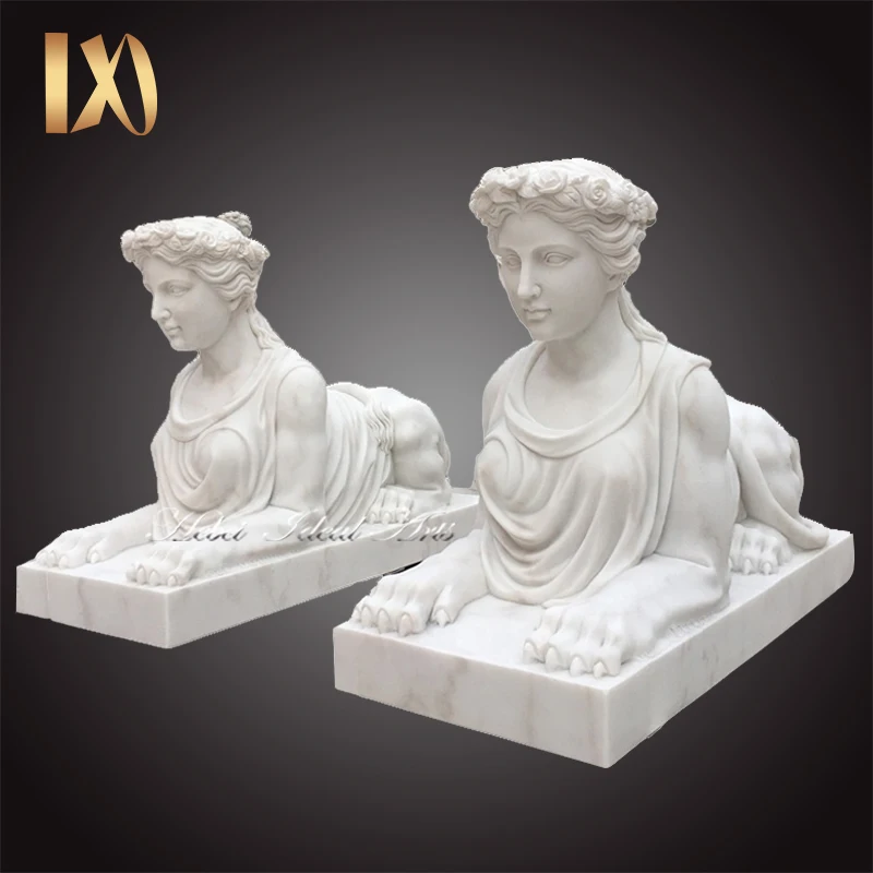 Hot Sale Ancient Egypt Marble Sphinx Statue Stone Art Egyptian Garden Sculpture for Sale