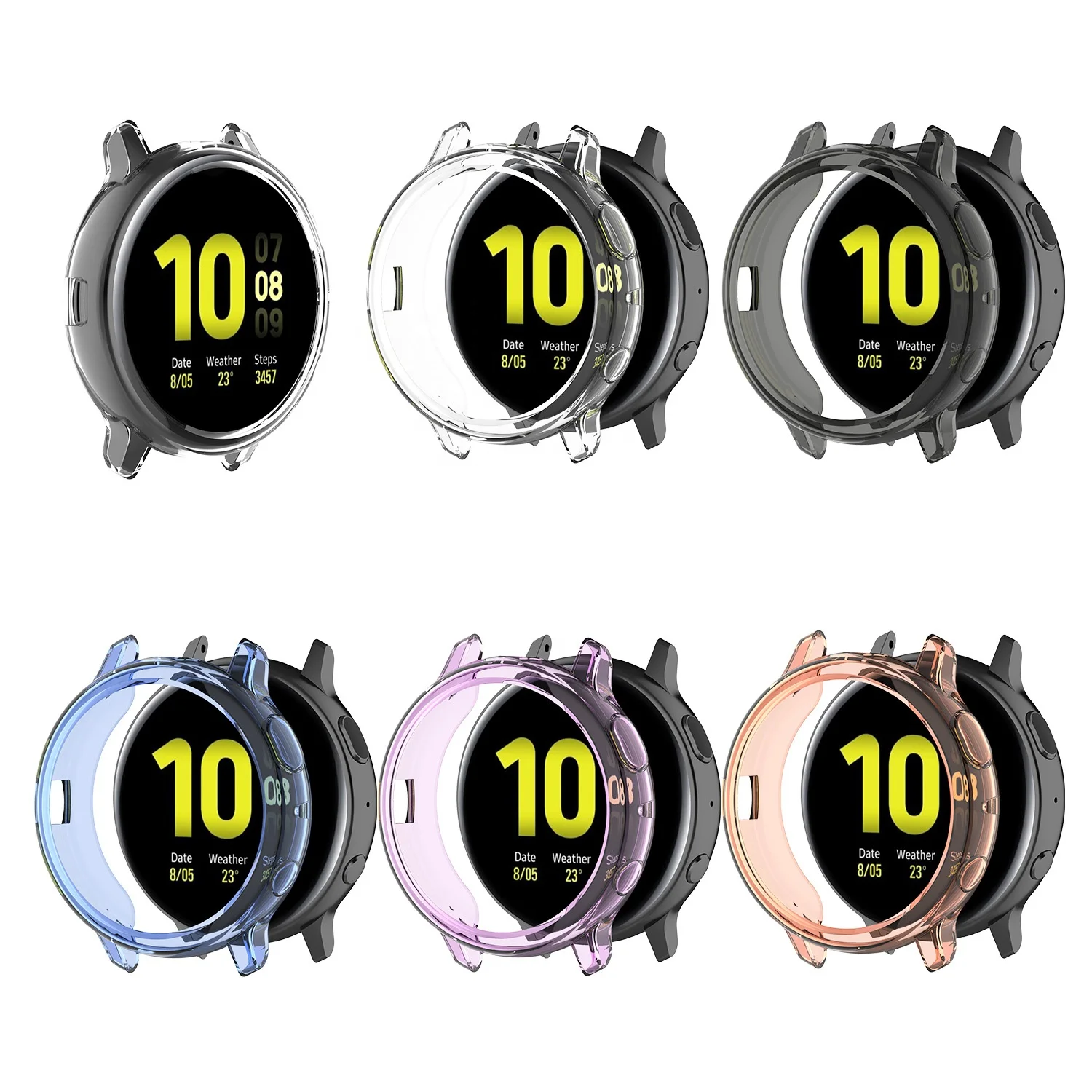 Soft Clear Watch Bumper Protective Case For Samsung Galaxy Watch Active 2 44mm TPU Cover