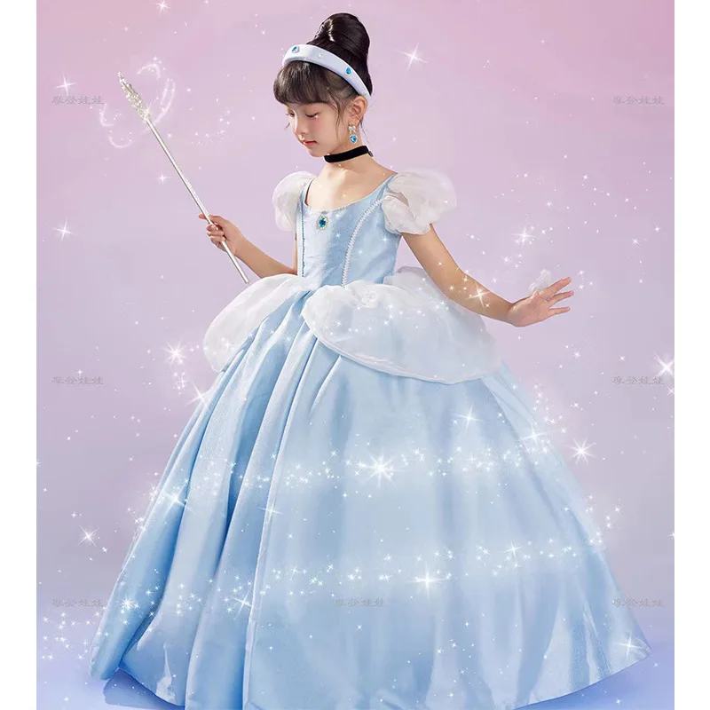 Elegant Off Shoulder Children Clothing Party Full Length Kids Ball Gown Puffy Flower Girl Dress Kids Princess Costumes