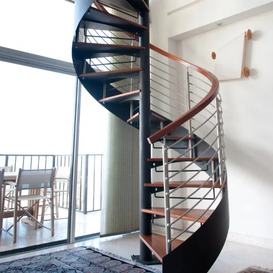 VIKO Outdoor Carbon Steel Black Spiral Staircase Indoor Spiral Staircase