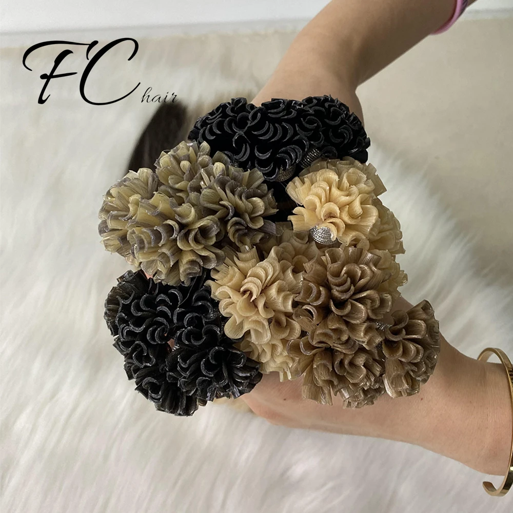 Fangcun Double Drawn Italian Prebonded i Tip U Tip Hair Extensions Virgin Keratin Human Hair Extension