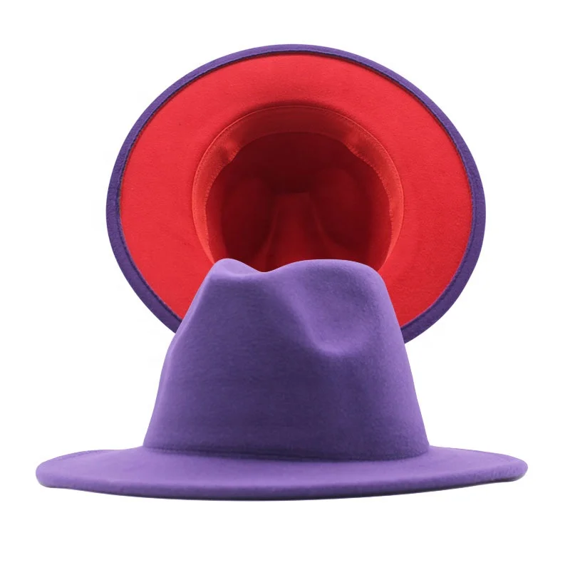 
New Amazon Fashion Double-sided Flat brim Jazz Hat Unisex Polyester Fedora Hat 