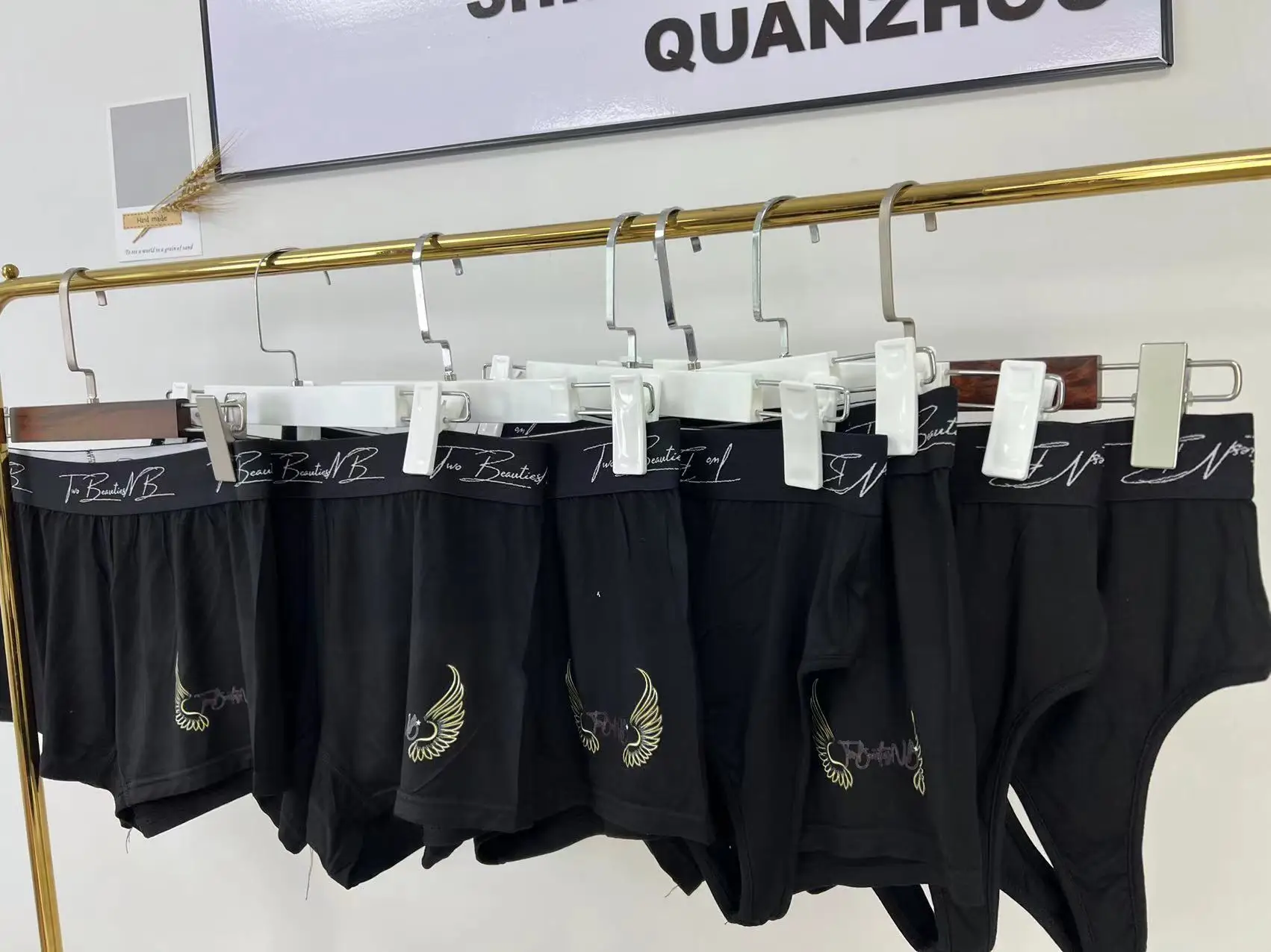 Wholesale No Moq Custom Logo Men Boxer Briefs Cotton Colorful Men Underwear Custom Open Front Long Boxer For Men