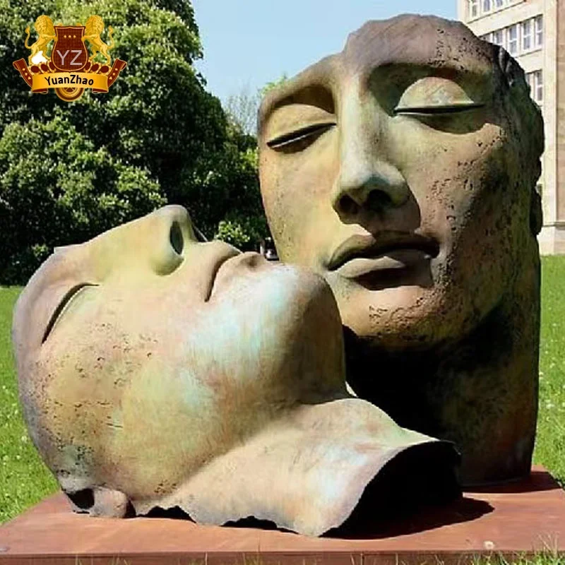 Уличное украшение для парка большая стальная скульптура лица индивидуальная из нержавеющей стали