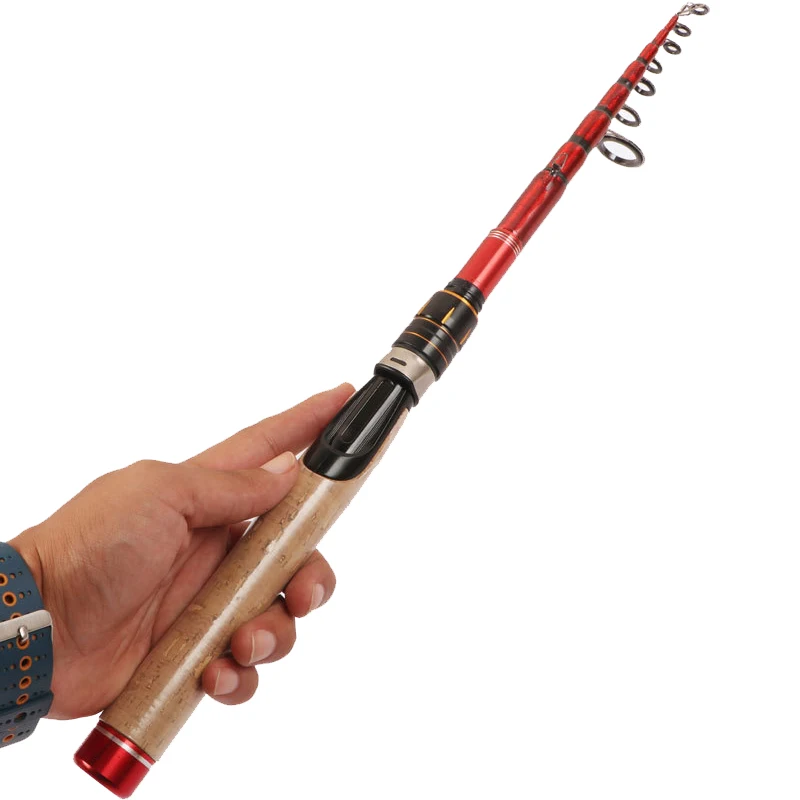 new wholesale price carbon fiber wooden handles ML telescopic fishing pole rod