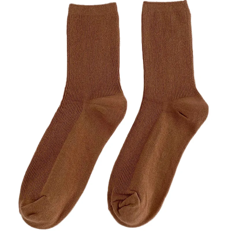 Jingwen OEM Calzini Da Donna Solid Color Warm Vintage Ladies Slouch Socks