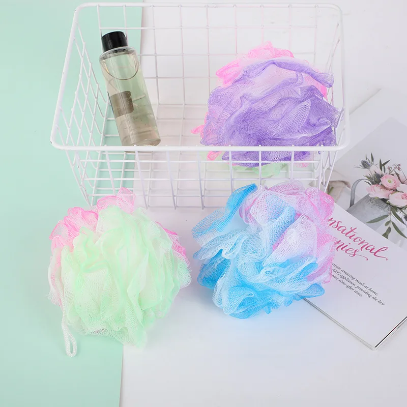 Оптовая продажа изготовленные на заказ Разноцветные ворсинки очень большой сетчатый пуф Luffa Loufa мягкая губка для