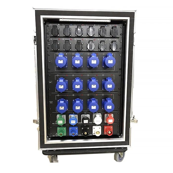 Custom made high performance outdoor power distribution rack 24 channels with 10A brazil sockets output power distro