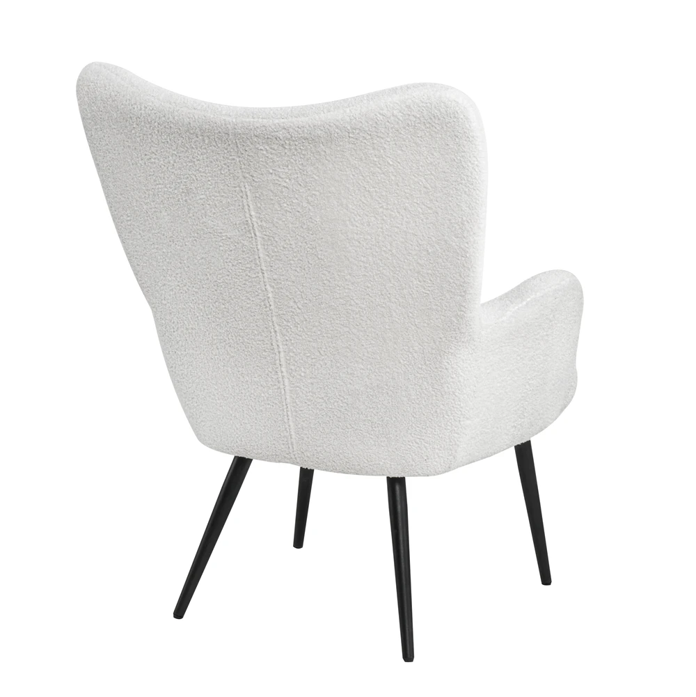 Single sofa creative design velvet armchair Nordic leisure accent lounge comfortable backrest white living room chair
