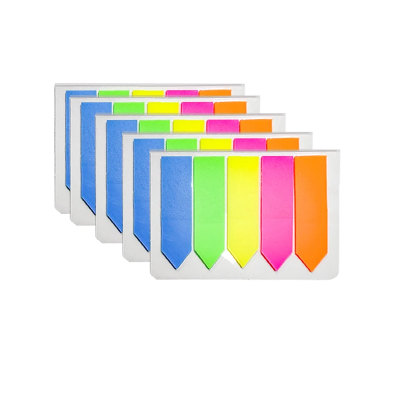 Adhesive Page Markers Colored Clear Pet Index Tabs Sticky Notes Flags Neon Color PET Sticky Notes Page Markers