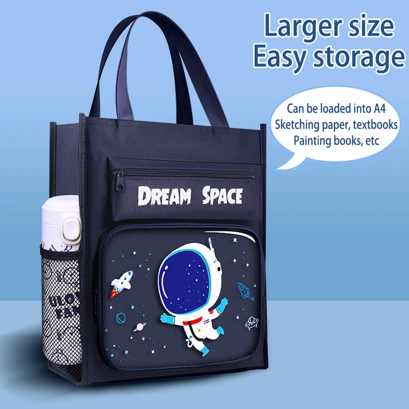 Multi functional student tutoring bag Large capacity file bag A4 zipper canvas portable stationery storage bag