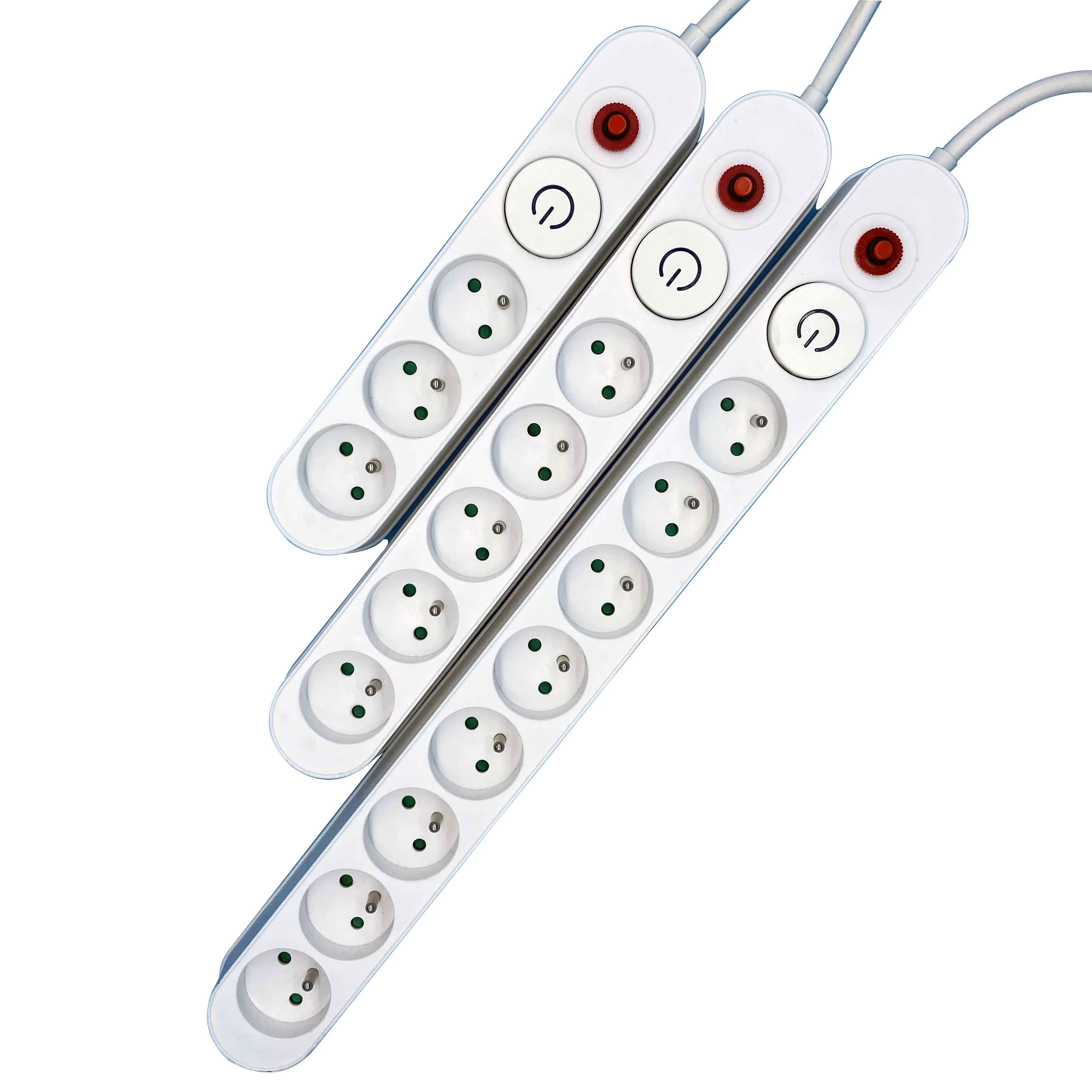 Eu Standard Travel 3/5/8 outlets Multi Extension Cord Electric Power Strip With individual Switch