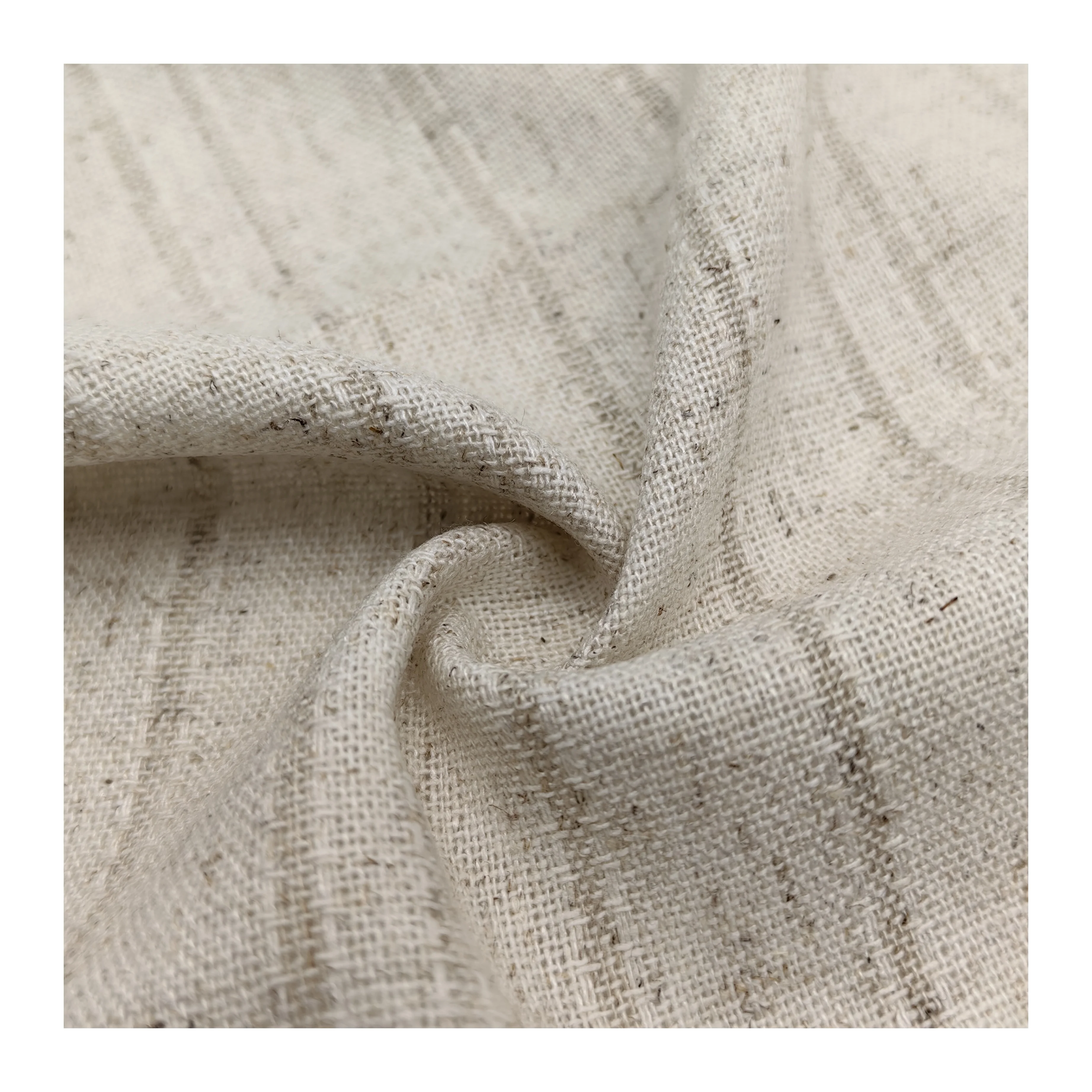 Inexpensive Factory Supplying wholesale natural Linen Fabric stripe WovenFabric Soft Touch Natural Dye Plain eco-friendly fabric