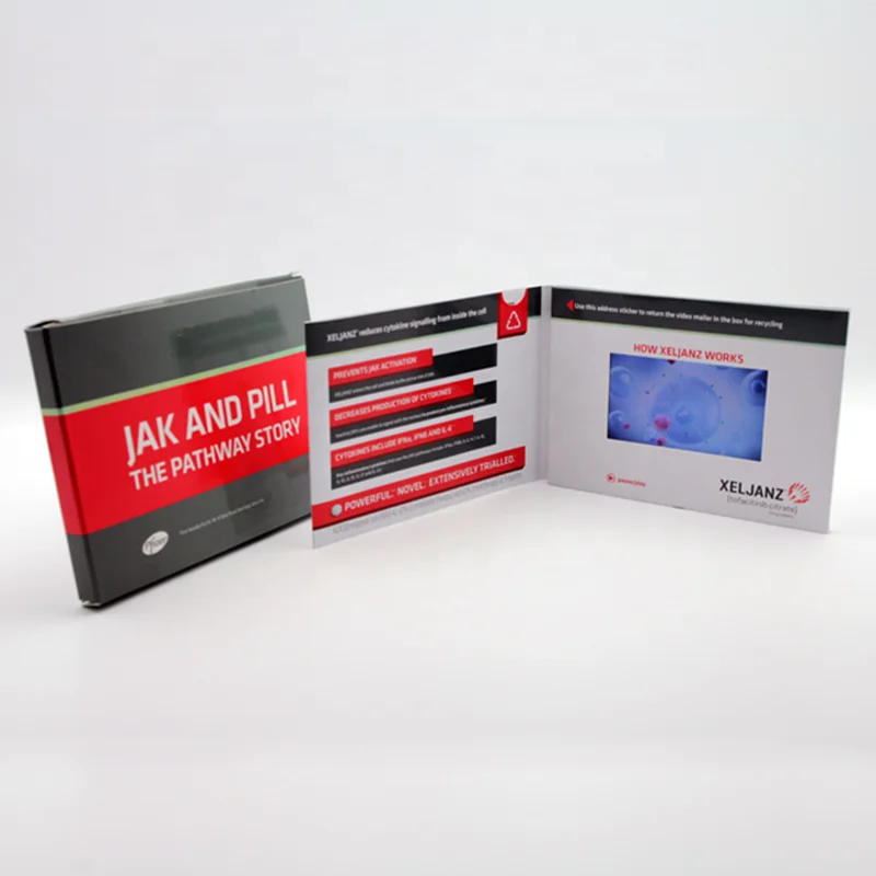 Factory Wholesaler White Card Connected Video Brochure Lcd Screen
