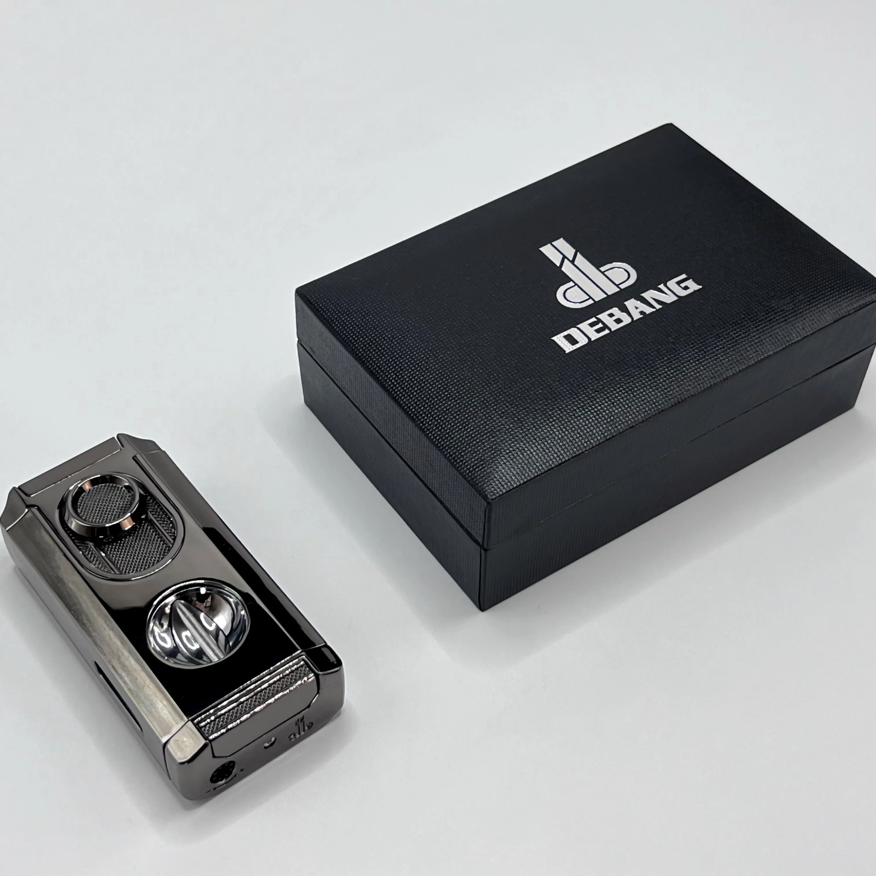 DEBANG Cigar Lighter best seller Exquisite gift box Triple Flame cigar torch Lighter with Lighter Holder and cigar cutter