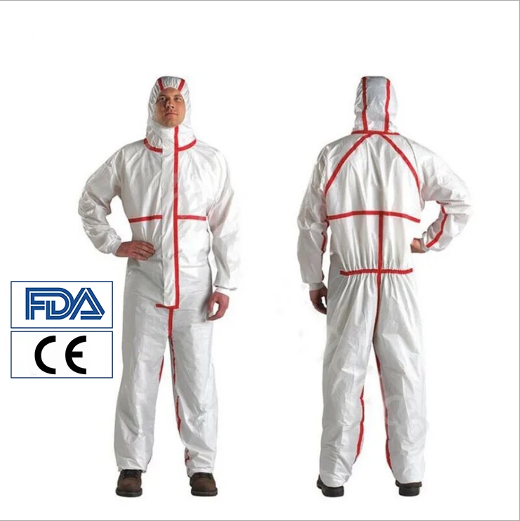 Cheapest disposable PPE type 4B 5B 6B coverall non-woven  and SMS protective suit safety Coveralls with CE NB